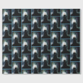 ゴシック様式のラヴェンスの森の女性ブラック ラッピングペーパー (フラット)