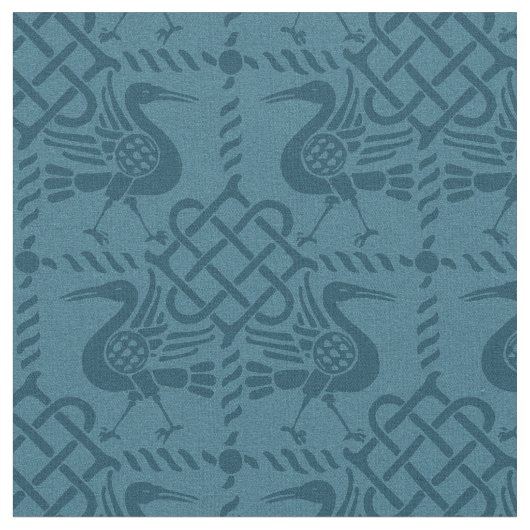 ゴシック様式のリバイバルの鳥と結び目 ファブリック (クローズアップ)