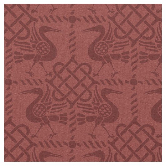 ゴシック様式のリバイバルの鳥と結び目 ファブリック (クローズアップ)