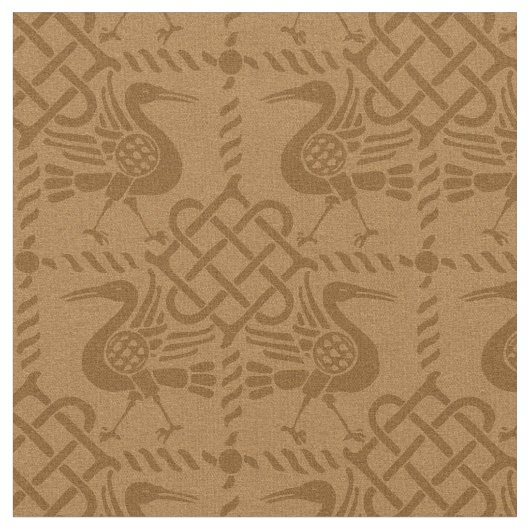 ゴシック様式のリバイバルの鳥と結び目 ファブリック (クローズアップ)