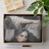 ゴシック様式のレディーブラックキャットデコップページ 薄葉紙 (ギフト)