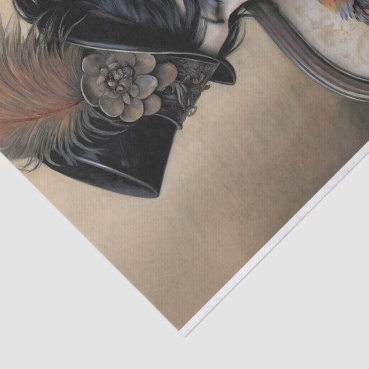 ゴシック様式のレディーマカオ族のデコパージュ 薄葉紙 (詳細)