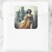 ゴシック様式のロマンスブックカバー城不気味のホラー スクエアシール (バッグ)