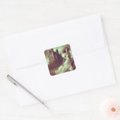 ゴシック様式のロマンスブックカバー城不気味のホラー スクエアシール (封筒)