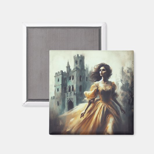 ゴシック様式のロマンスブックカバー城不気味のホラー マグネット (正面/裏面)