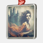 ゴシック様式のロマンスブックカバー城不気味のホラー メタルオーナメント (左)