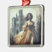 ゴシック様式のロマンスブックカバー城不気味のホラー メタルオーナメント (左)