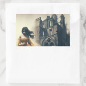 ゴシック様式のロマンスブックカバー城不気味のホラー 長方形シール (バッグ)