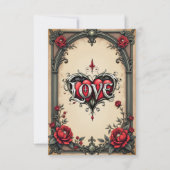 ゴシック様式のロマンス。ゴシック華美スタイル サンキューカード (裏面)