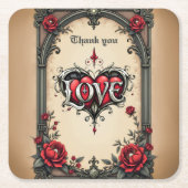 ゴシック様式のロマンス。ゴシック華美スタイル スクエアペーパーコースター (正面)