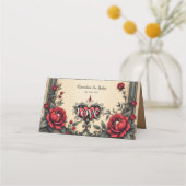 ゴシック様式のロマンス。ゴシック華美スタイル プレイスカード (裏面)