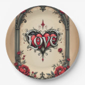 ゴシック様式のロマンス。ゴシック華美スタイル ペーパープレート (正面)