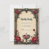 ゴシック様式のロマンス。ゴシック華美スタイル 出欠カード (正面)