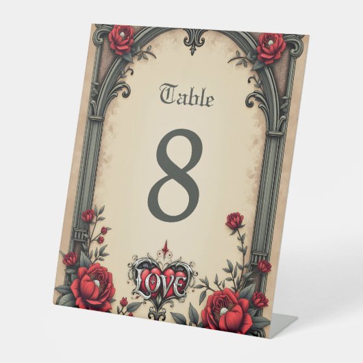 ゴシック様式のロマンス。ゴシック華美スタイル 台座サイン (正面)