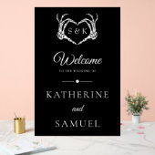 ゴシック様式のロマンチックなスケルトンハンドハロウィン結婚ズ アクリルサイン (ウェディング)