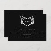 ゴシック様式のロマンチックなスケルトンハンドハロウィン結婚ズ エンクロージャーカード (正面/裏面)