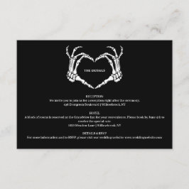 ゴシック様式のロマンチックなスケルトンハンドハロウィン結婚ズ エンクロージャーカード