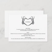 ゴシック様式のロマンチックなスケルトンハンドハロウィン結婚ズ エンクロージャーカード (正面/裏面)