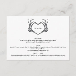 ゴシック様式のロマンチックなスケルトンハンドハロウィン結婚ズ エンクロージャーカード