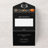 ゴシック様式のロマンチックなスケルトンハンドハロウィン結婚ズ オールインワン招待状 (外側)