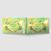 ゴシック様式のロマンチックなスケルトンハンドハロウィン結婚ズ ゲストブック (全面)