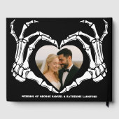 ゴシック様式のロマンチックなスケルトンハンドハロウィン結婚ズ ゲストブック (裏面)