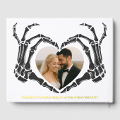 ゴシック様式のロマンチックなスケルトンハンドハロウィン結婚ズ ゲストブック (裏面)