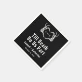 ゴシック様式のロマンチックなスケルトンハンドハロウィン結婚ズ スタンダードカクテルナプキン (角)