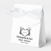 ゴシック様式のロマンチックなスケルトンハンドハロウィン結婚ズ フェイバーボックス (正面サイド)