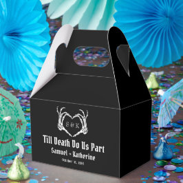 ゴシック様式のロマンチックなスケルトンハンドハロウィン結婚ズ フェイバーボックス