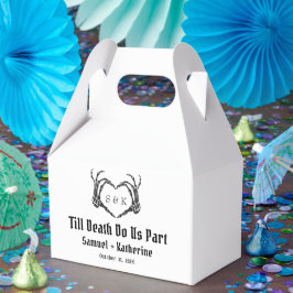 ゴシック様式のロマンチックなスケルトンハンドハロウィン結婚ズ フェイバーボックス