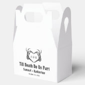 ゴシック様式のロマンチックなスケルトンハンドハロウィン結婚ズ フェイバーボックス (オープン)