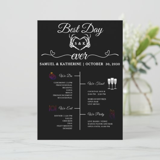 ゴシック様式のロマンチックなスケルトンハンドハロウィン結婚ズ プログラム (スタンド正面)