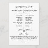 ゴシック様式のロマンチックなスケルトンハンドハロウィン結婚ズ プログラム (裏面)