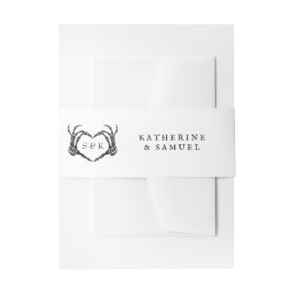 ゴシック様式のロマンチックなスケルトンハンドハロウィン結婚ズ 招待状ベリーバンド