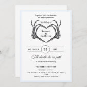 ゴシック様式のロマンチックなスケルトンハンドハロウィン結婚ズ 招待状 (正面/裏面)