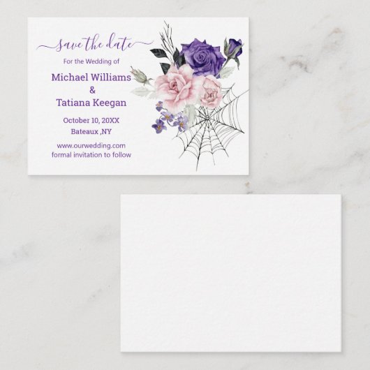 ゴシック様式のロマンチックなハロウィンの日付を除結婚く ノートカード (正面/裏面)