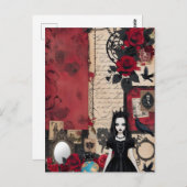 ゴシック様式のロマンチックエレガントヴィンテージ ポストカード (正面/裏面)