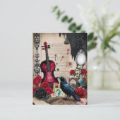 ゴシック様式のロマンチックビクトリアンヴィンテージエレガント ポストカード (スタンド正面)