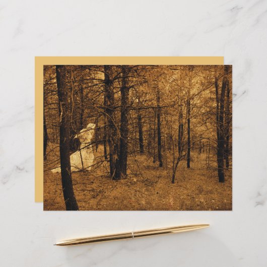 ゴシック様式のヴィンテージエンジェルブラウンの森の木 (正面/裏面インサイチュ)