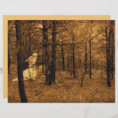 ゴシック様式のヴィンテージエンジェルブラウンの森の木 (正面/裏面)