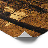 ゴシック様式のヴィンテージエンジェルブラウンの森の木 ポスター (角)