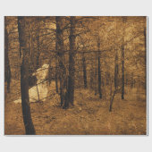 ゴシック様式のヴィンテージエンジェルブラウンの森の木 ラッピングペーパー (フラット)