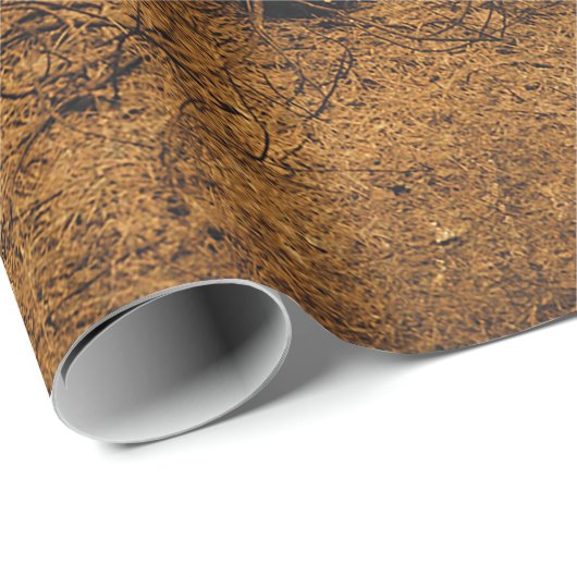 ゴシック様式のヴィンテージエンジェルブラウンの森の木 ラッピングペーパー (ロールコーナー)