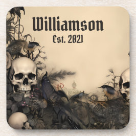 ゴシック様式のヴィンテージスカル コースター