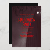 ゴシック様式のヴィンテージ不気味なハロウィーン 招待状 (正面/裏面)