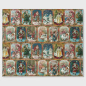 ゴシック様式のヴィンテージ金ゴールド縁ど場 ラッピングペーパー (フラット)