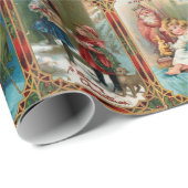 ゴシック様式のヴィンテージ金ゴールド縁ど場 ラッピングペーパー (ロールコーナー)