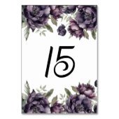 ゴシック様式のヴィンテージ黒牡丹結婚の花 テーブルナンバー (裏面)