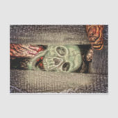 ゴシック様式の不気味な緑のスカル頭部 薄葉紙 (正面)